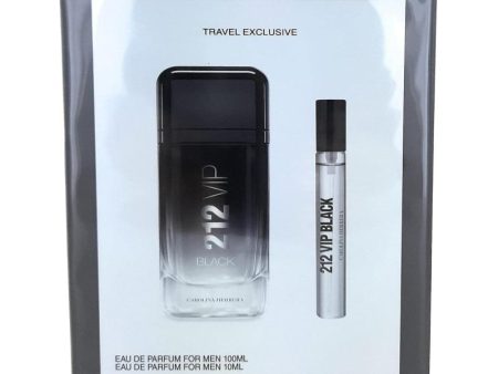 212 Vip Black 2 Pcs Set For Men: 3.4 Eau De Parfum Spray + 0.34 Eau De Parfum Spray Sale