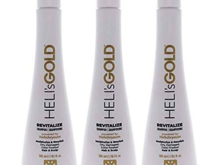 Revitalize Shampoo by Helis Gold for Unisex - 10.1 oz Shampoo - Pack of 3 Fashion