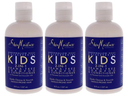 Marshmallow Root and Blueberries Kids 2-In-1 Shampoo and Conditioner by Shea Moisture for Kids - 8 oz Shampoo and Conditioner - Pack of 3 Supply